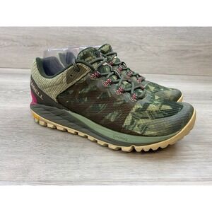Merrell Antora 2 Womens Trail Running Shoes Green Camo Pink Vibram J067262 7.5